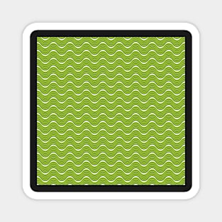 Green Wavy Lines Repeat Pattern Magnet