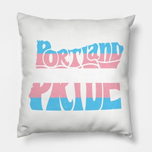 Portland Pride Festival Oregon Silhouette  - Trans - Vintage Pillow