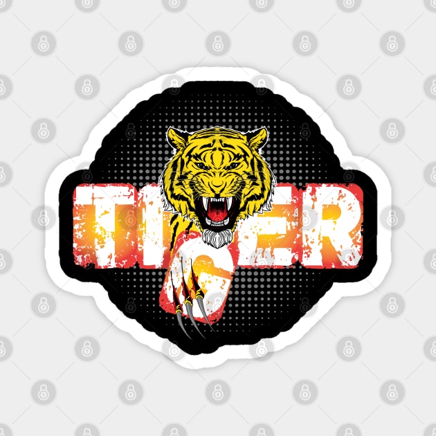 Angry Tiger Magnet by anbartshirts