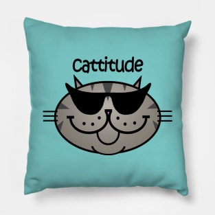 CATTITUDE 2 - Tabby Cat Pillow