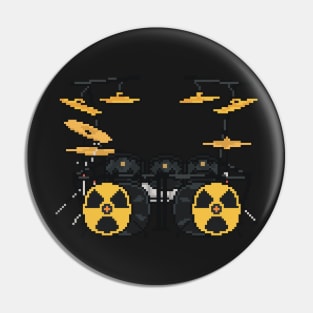 Pixel Mega Radioactive Drums Pin