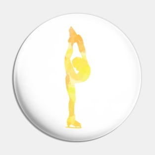 Yellow Figure Skater Pin