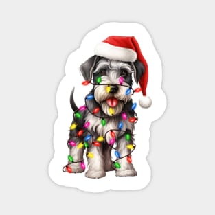 Christmas Miniature Schnauzer Magnet