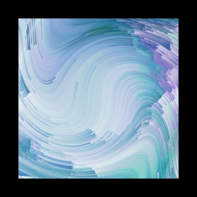 Pastel Ocean Wave Purple Mint Green by Moon Art