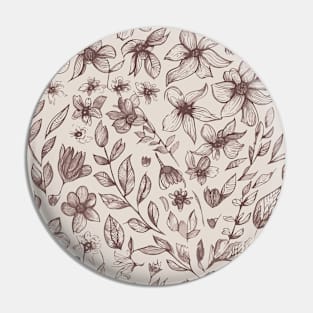 Floral Pattern Hand Drawn Sketch: Floral Sketchbook Elegance Pin