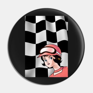 Trixie Speed Racer Checkered Flag! Pin