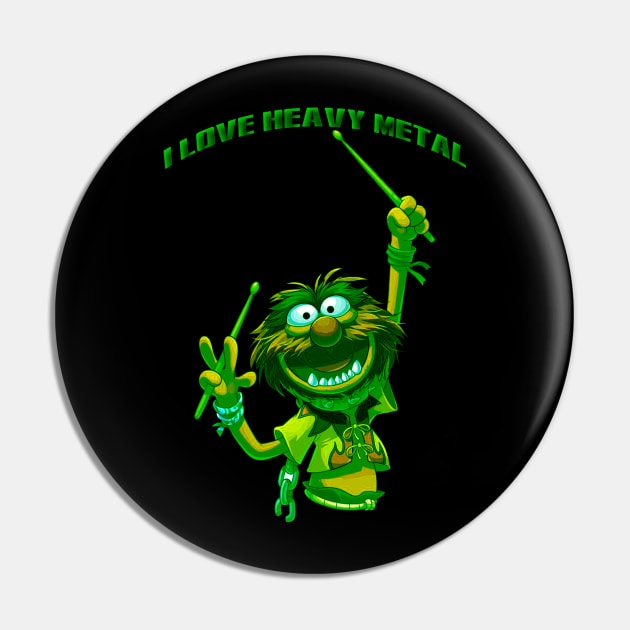 I love Heavy Metal Pin by w.d.roswell