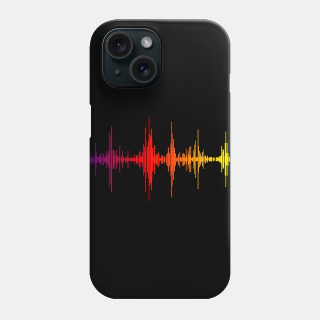 sound wave graphic audiology ear raimbow Phone Case by Collagedream