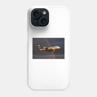 Rainbow Sky: Airbus A380 Phone Case