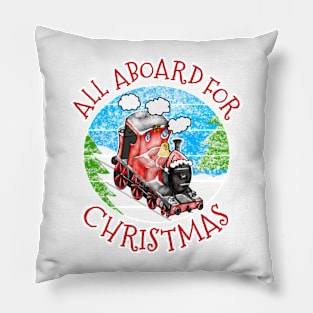 Steam Train All Aboard For Christmas Xmas 2022 Pillow