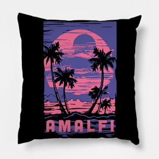 Amalfi Coast Italy Souvenir Lifestyle Cyberpunk Vacation Trip Pillow