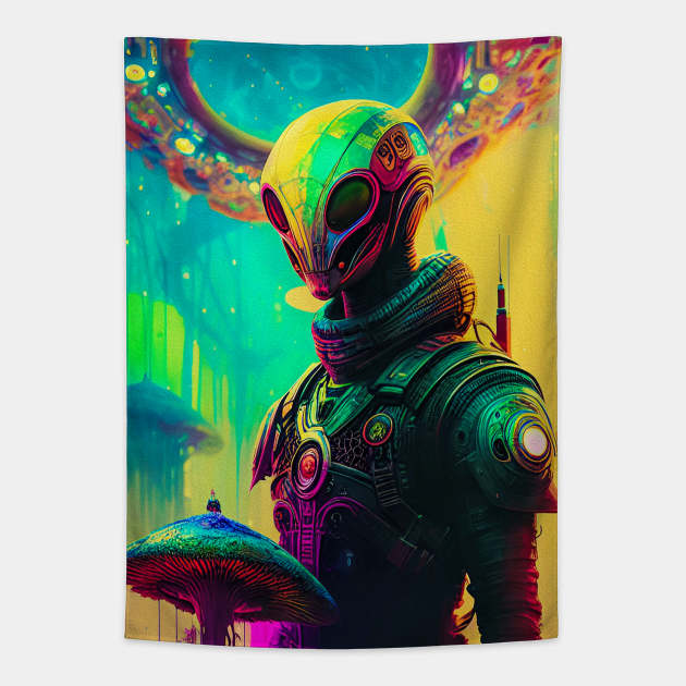 Abstract Another World Alien Tapestry by Voodoo Production