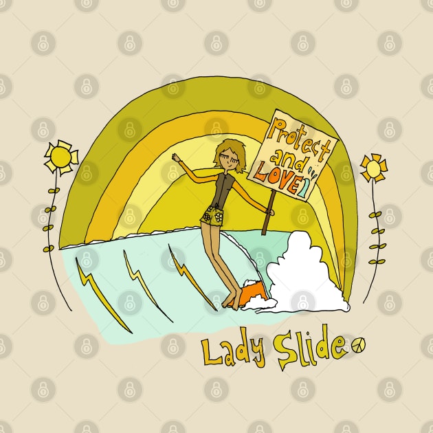 sea lovers and lady sliders // retro surf art by surfy birdy by surfybirdy