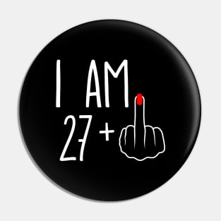 Vintage 28th Birthday I Am 27 Plus 1 Middle Finger Pin