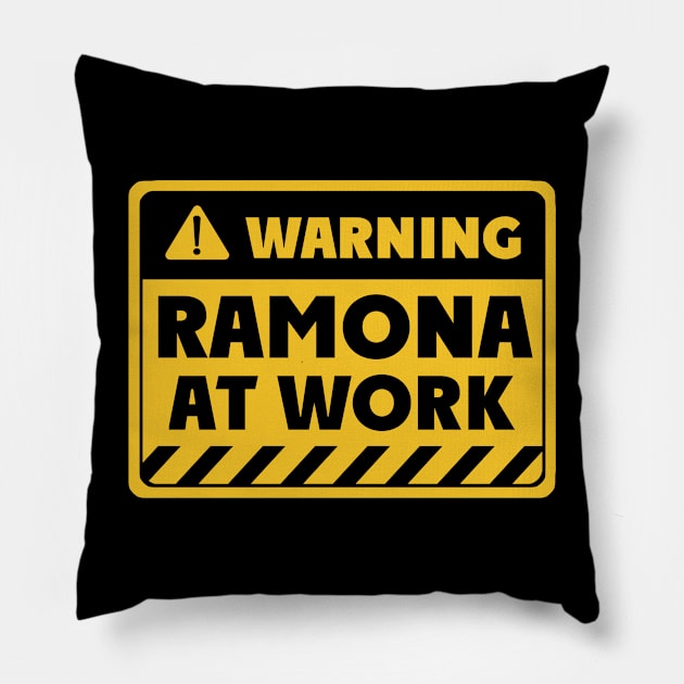 Ramona at work Pillow by EriEri