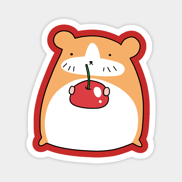 Cherry Hamster Magnet by saradaboru