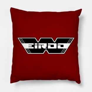 WEIRDO - Logo - Black with white lettering - Dark Red Pillow