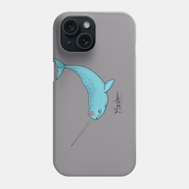 gnarwhal Phone Case by painting whales