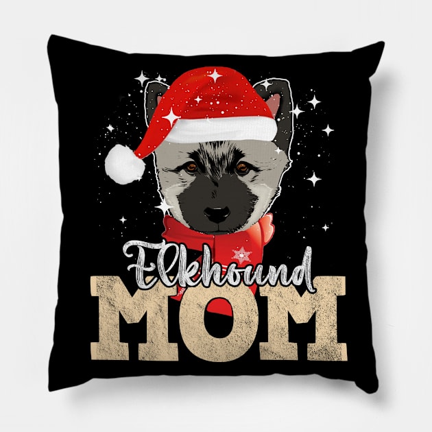 Norwegian Elkhound Mom Christmas Pillow by SmithyJ88