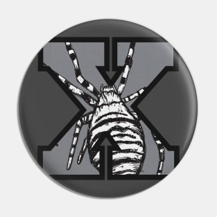 Letter X with spider inside Pin