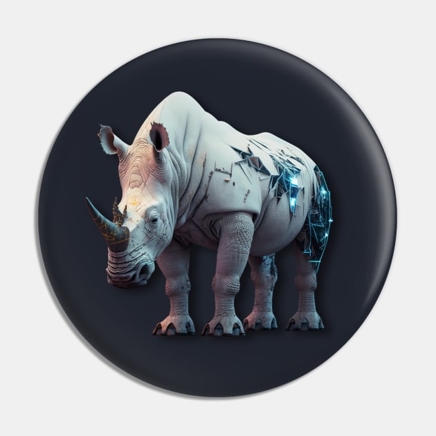 Cyber Rhino Pin by myepicass