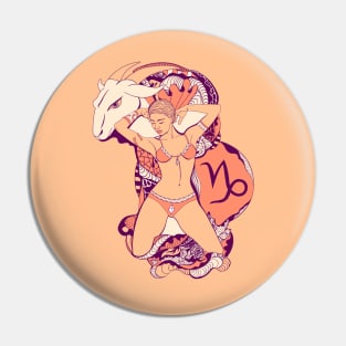 Peach Capricorn Beauty Pin