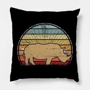 Rhino Sunset Pillow