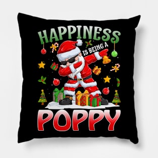 Happiness Is Being A Poppy Santa Christmas Pillow