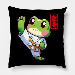 Cute Karate frog Pillow