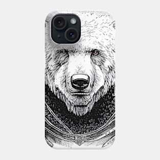 Bear Grizzly Wild Nature Illustration Line Epic Illustration Line Art Phone Case