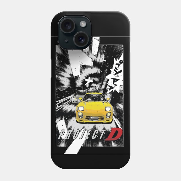Initial D FD RX7 fifth stage Drifting - Keisuke Takahashi vs Smiley Saka project d Phone Case by cowtown_cowboy