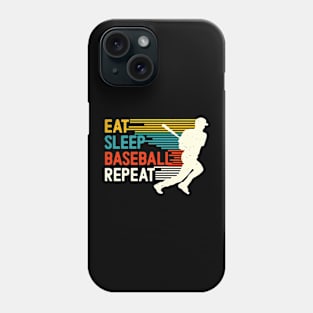 Eat Sleep Baseball Repeat Funny Baseball Player Phone Case