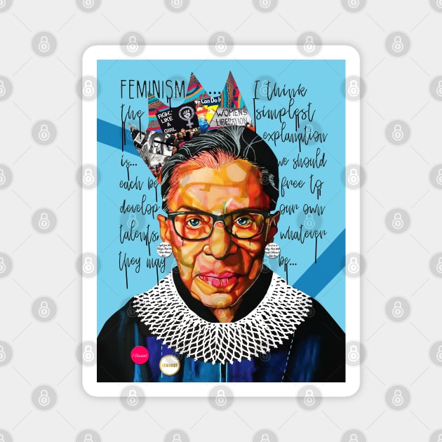 Ruth Bader Ginsburg Magnet by DomoINK