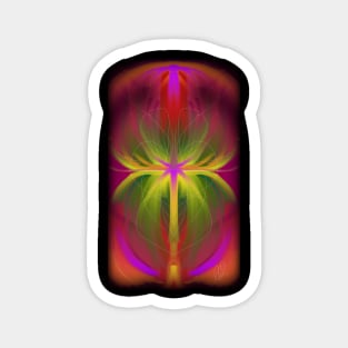 Floral abstract paint pink Magnet