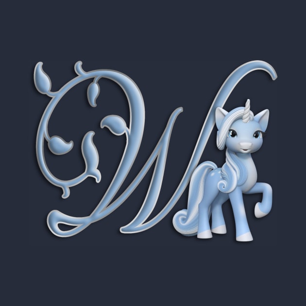 Monogram W Custom Unicorn by AlondraHanley