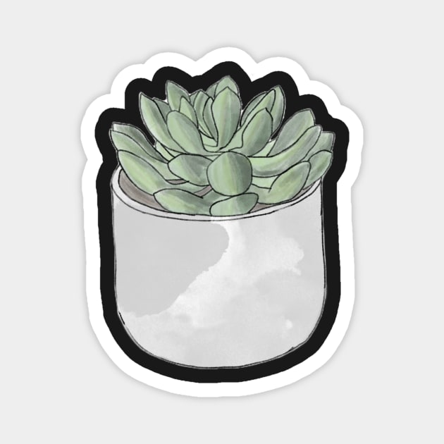 A cute potted succulent Magnet by artsyreader