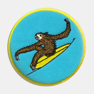 Surfing Sloth Patch Pin