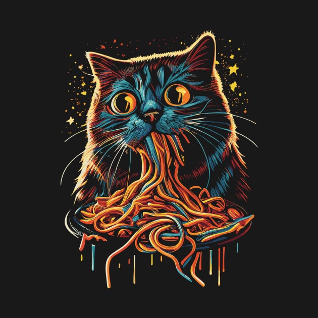 Cat Eating Spaghetti by All-About-Words