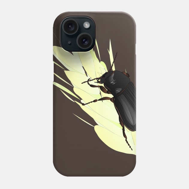 Zabrus beetle eating cereal Phone Case by FabuleusePlanete