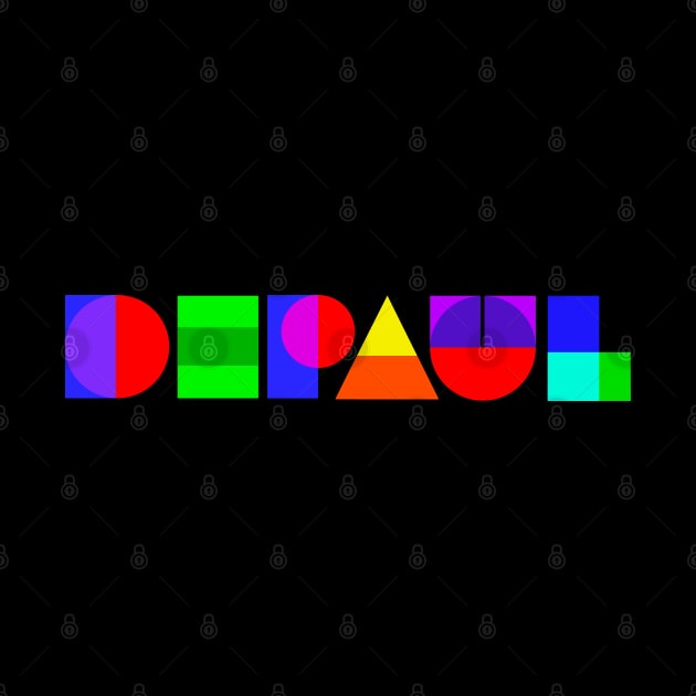 Custom colorful DePaul Geometric Design by MalmoDesigns