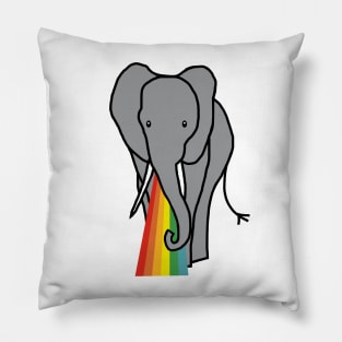 Animals with Rainbow Puke Elephant Pillow