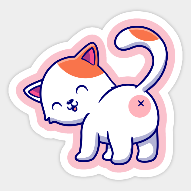 Cute CatCartoon Cute CatCartoon Sticker TeePublic