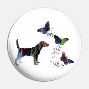 Beagle And Butterflies Pin