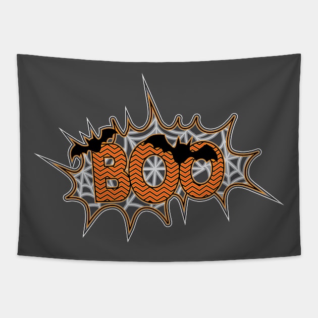 Cobweb BOO Halloween Tapestry by RKP'sTees