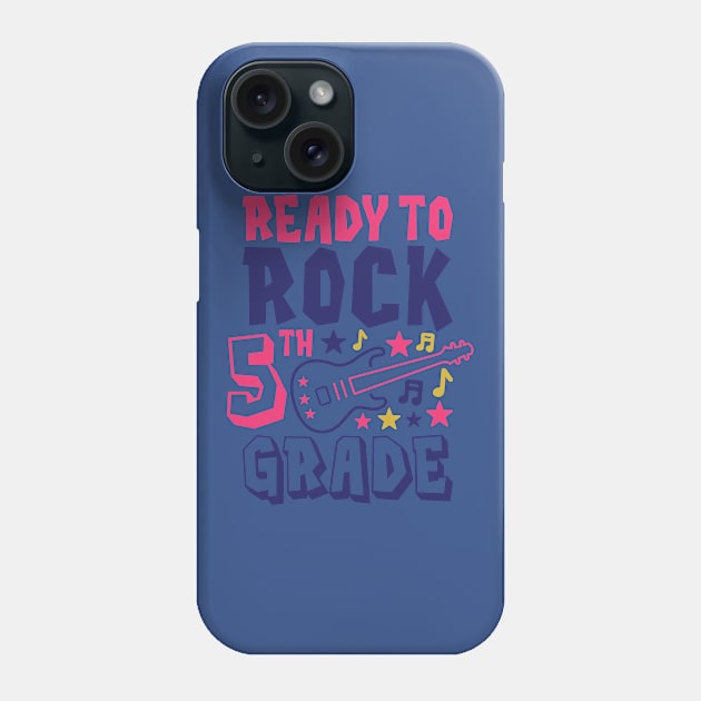 Rocking 4th Grade Funny Kids School Rock Back to School Phone Case by ThreadSupreme