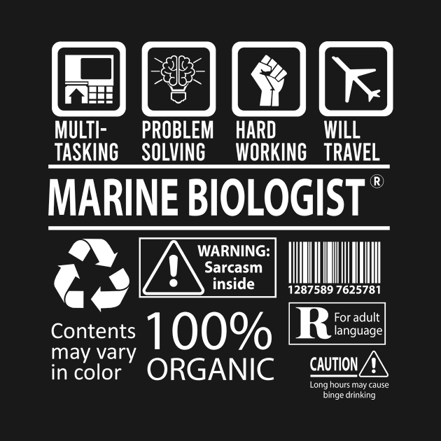 Marine Biologist T Shirt - MultiTasking Certified Job Gift Item Tee by Aquastal