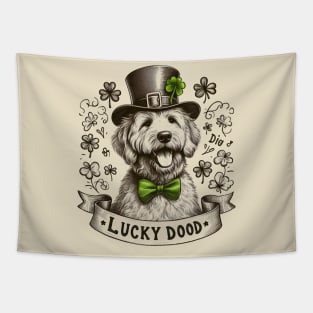 Lucky Dood St. Patrick's Day Doodle Dog Tapestry