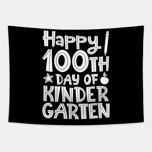 Happy 100th Day of Kindergarten Teacher or Student Tapestry by dashawncannonuzf