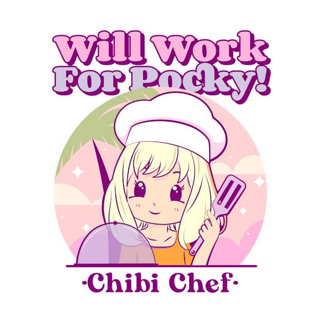 Will Work for Pocky! Chibi Chef Chibi Anime by AtypicalFunk