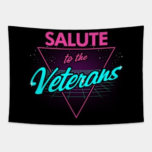 Veteran's Day Retro 80's Rad Army Military Servicemen Rad Tribute Tapestry